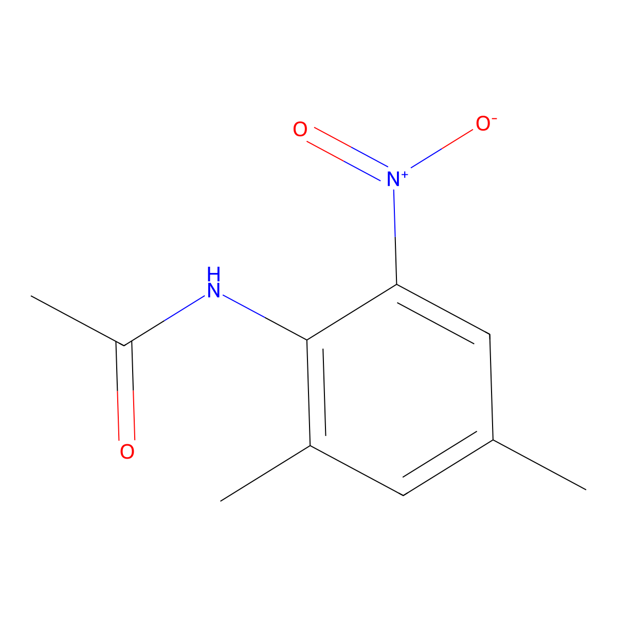N-(2,4-dimethyl-6-nitrophenyl)acetamide molecular structure, CAS 606-38-2