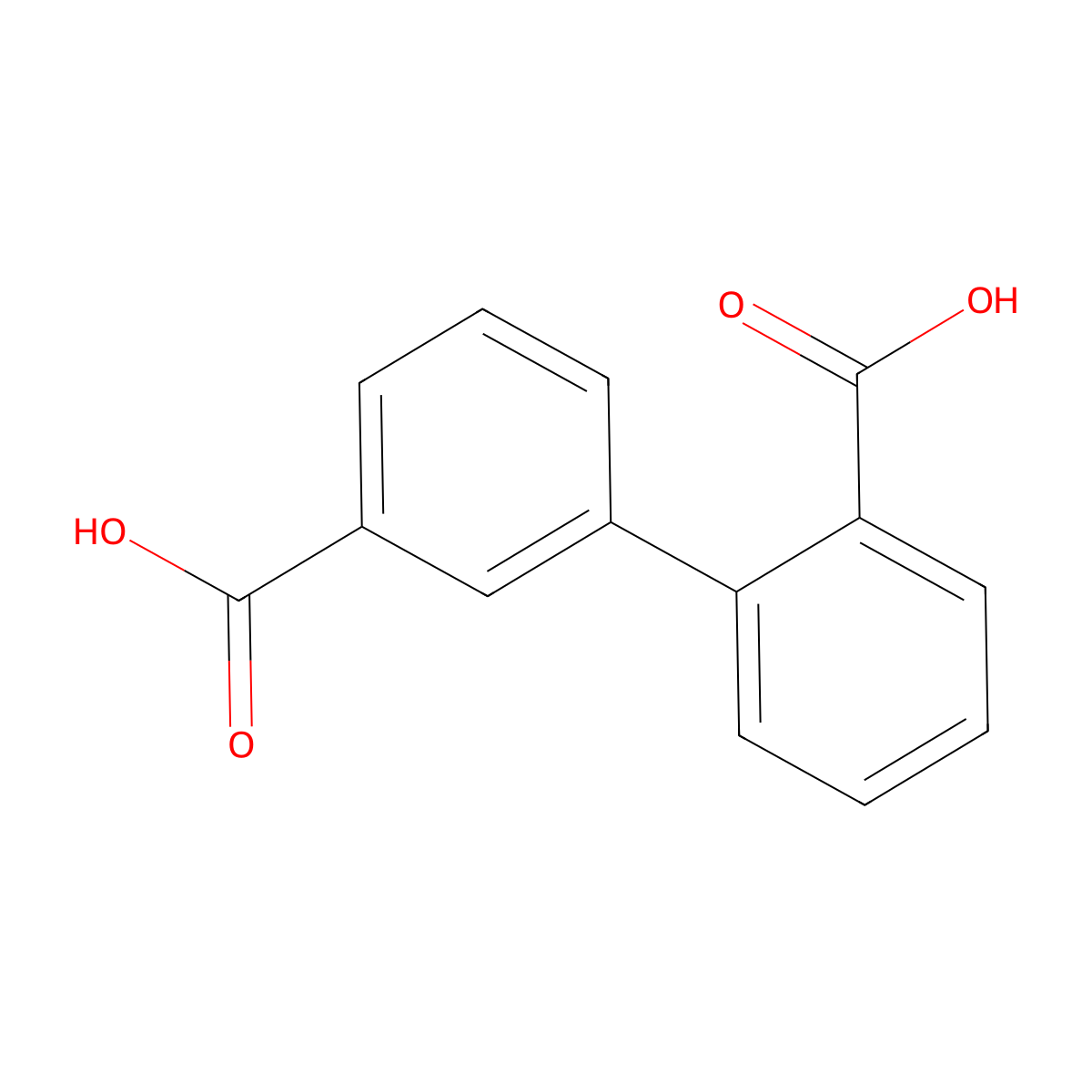 [1,1'-Biphenyl]-2,3'-dicarboxylic acid molecular structure, CAS 606-75-7