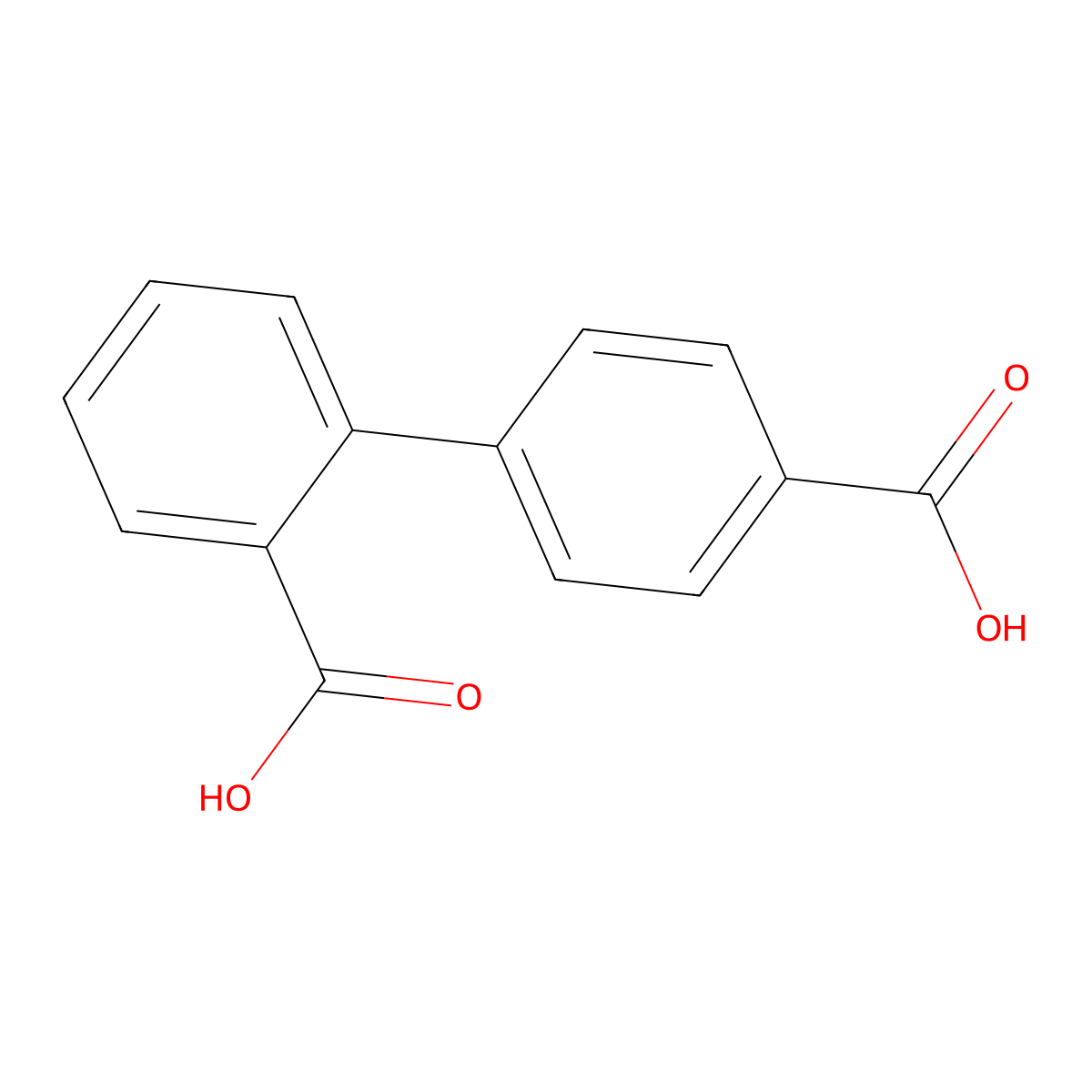 [1,1'-Biphenyl]-2,4'-dicarboxylic acid molecular structure, CAS 606-80-4
