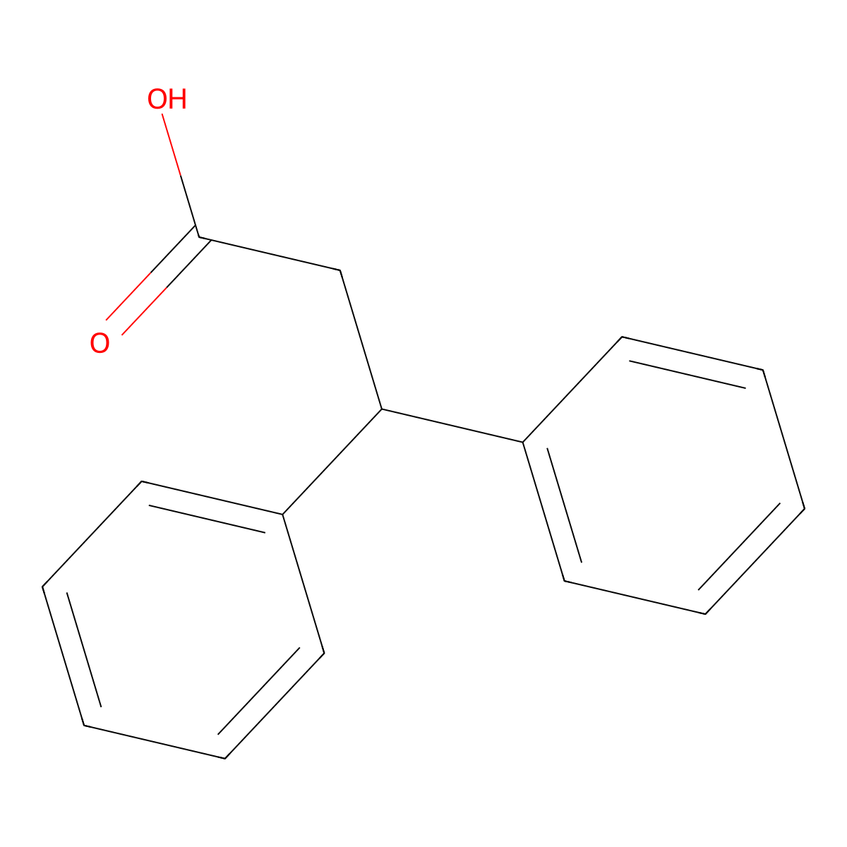 Diphenylpropionic acid molecular structure, CAS 606-83-7