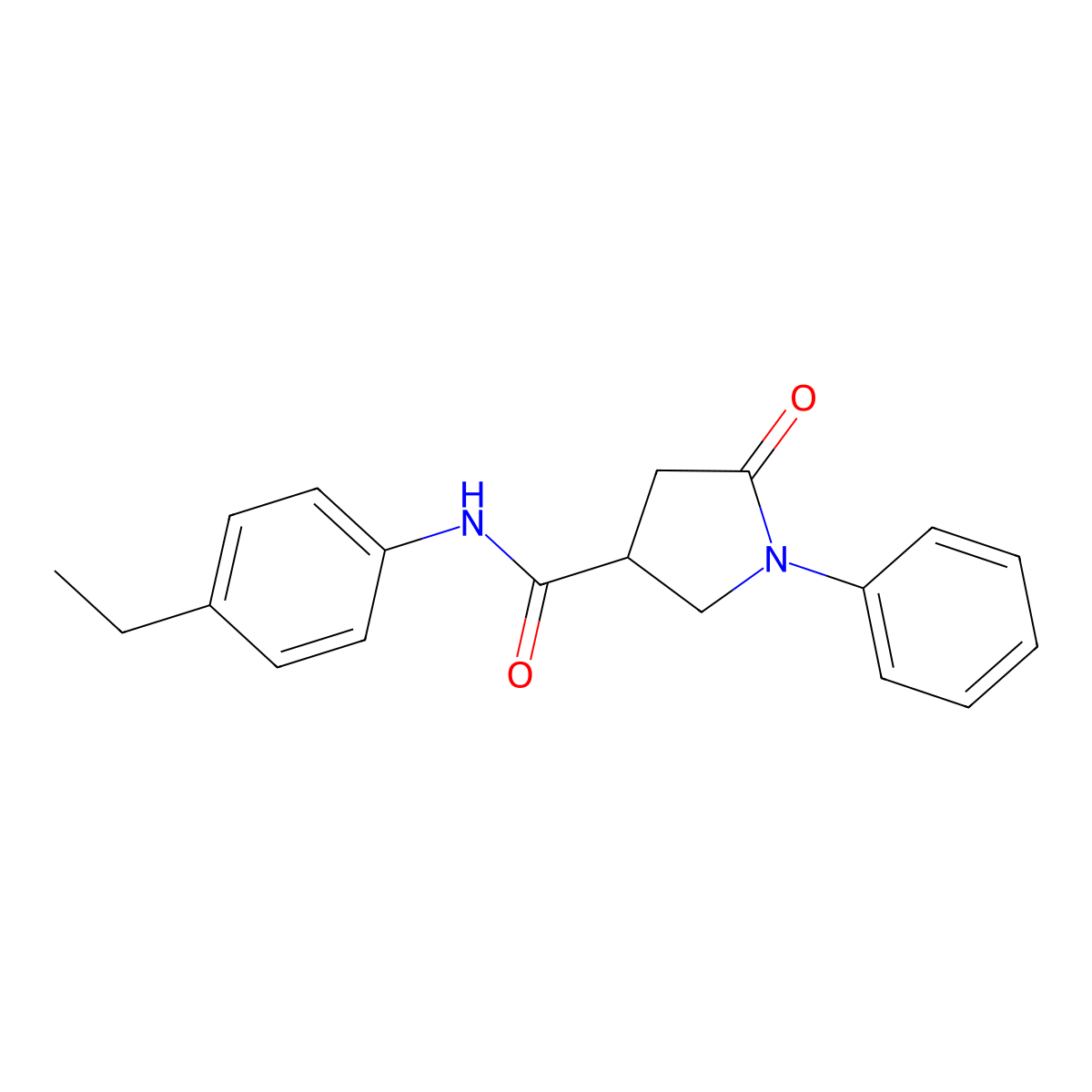 N-(4-ethylphenyl)-5-oxo-1-phenylpyrrolidine-3-carboxamide molecular structure, CAS 6060-21-5