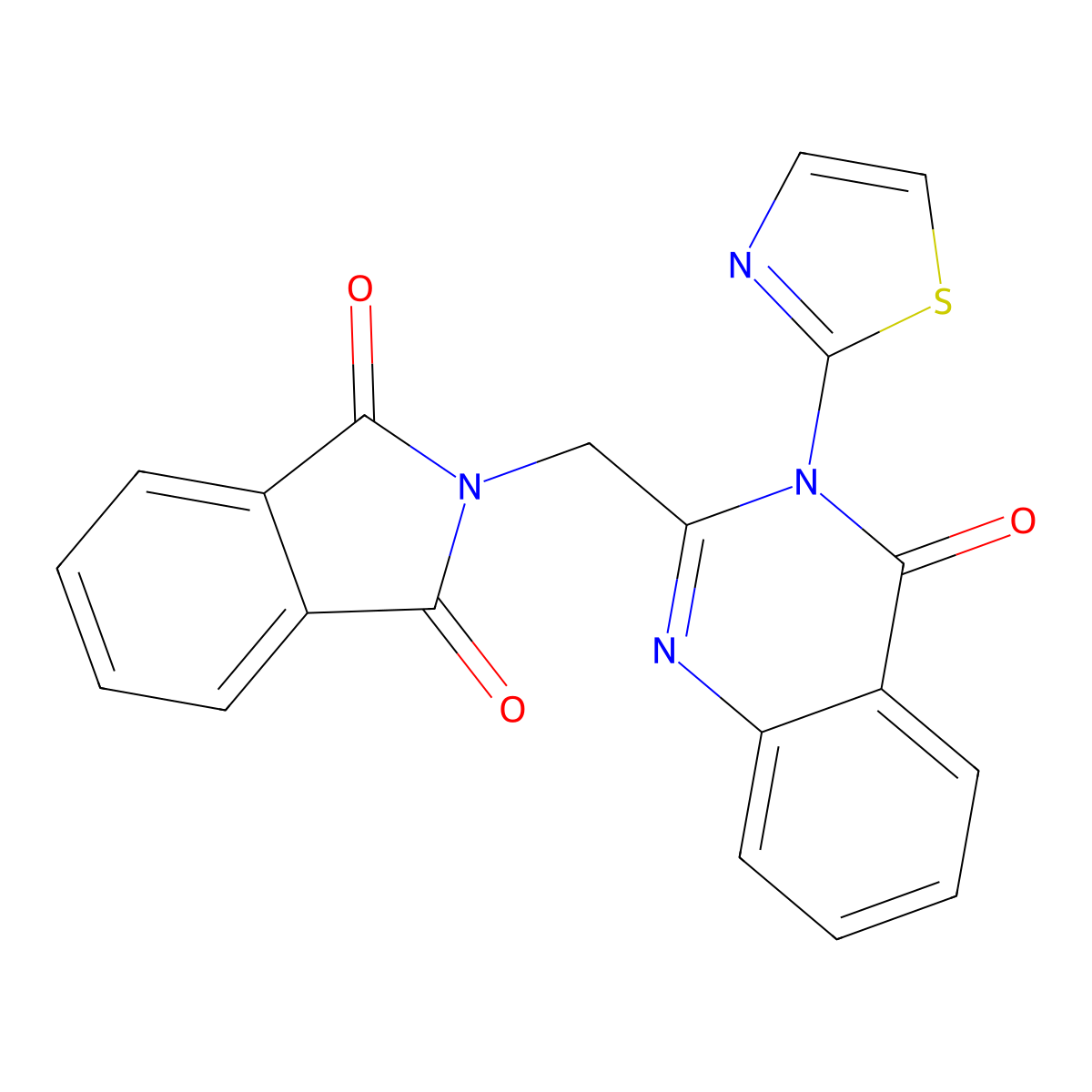 2-[[4-Oxo-3-(1,3-thiazol-2-yl)quinazolin-2-yl]methyl]isoindole-1,3-dione molecular structure, CAS 6060-92-0