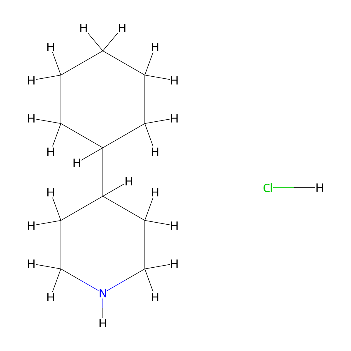 4-Cyclohexylpiperidine hydrochloride molecular structure, CAS 60601-62-9
