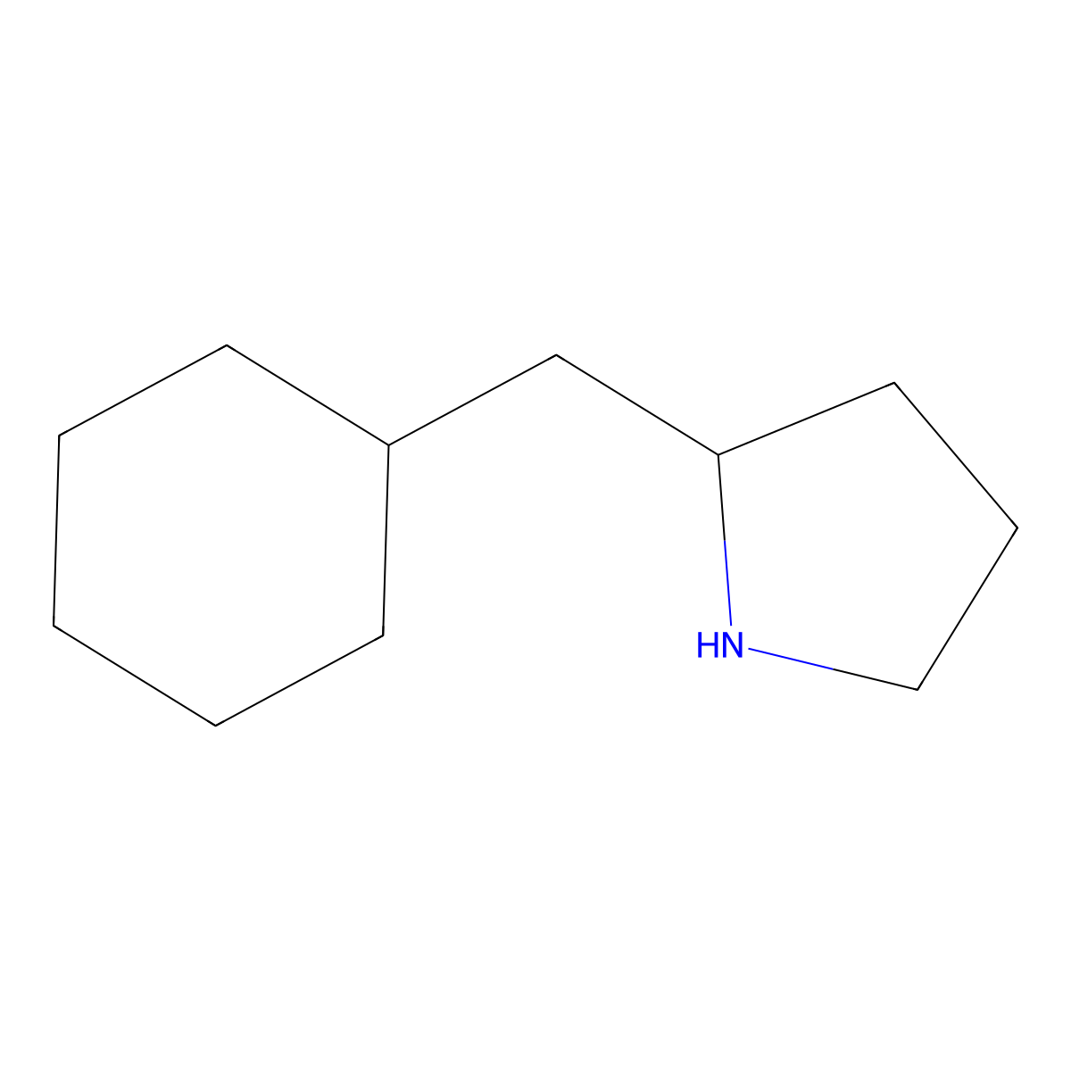 2-(Cyclohexylmethyl)pyrrolidine molecular structure, CAS 60601-74-3