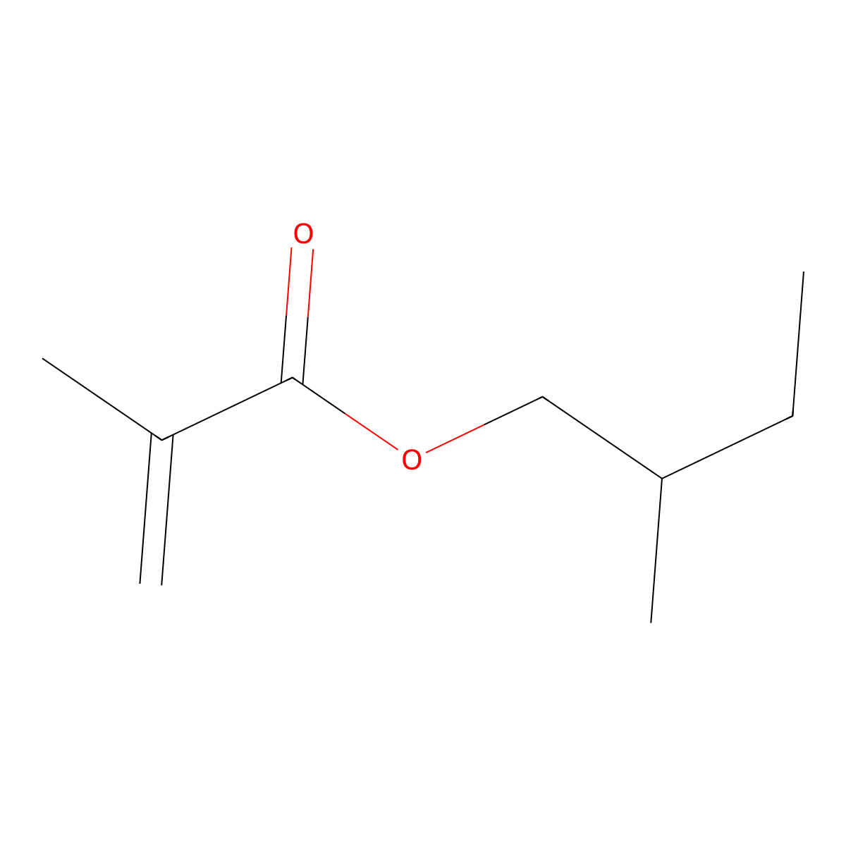 2-Methylbutyl methacrylate molecular structure, CAS 60608-94-8