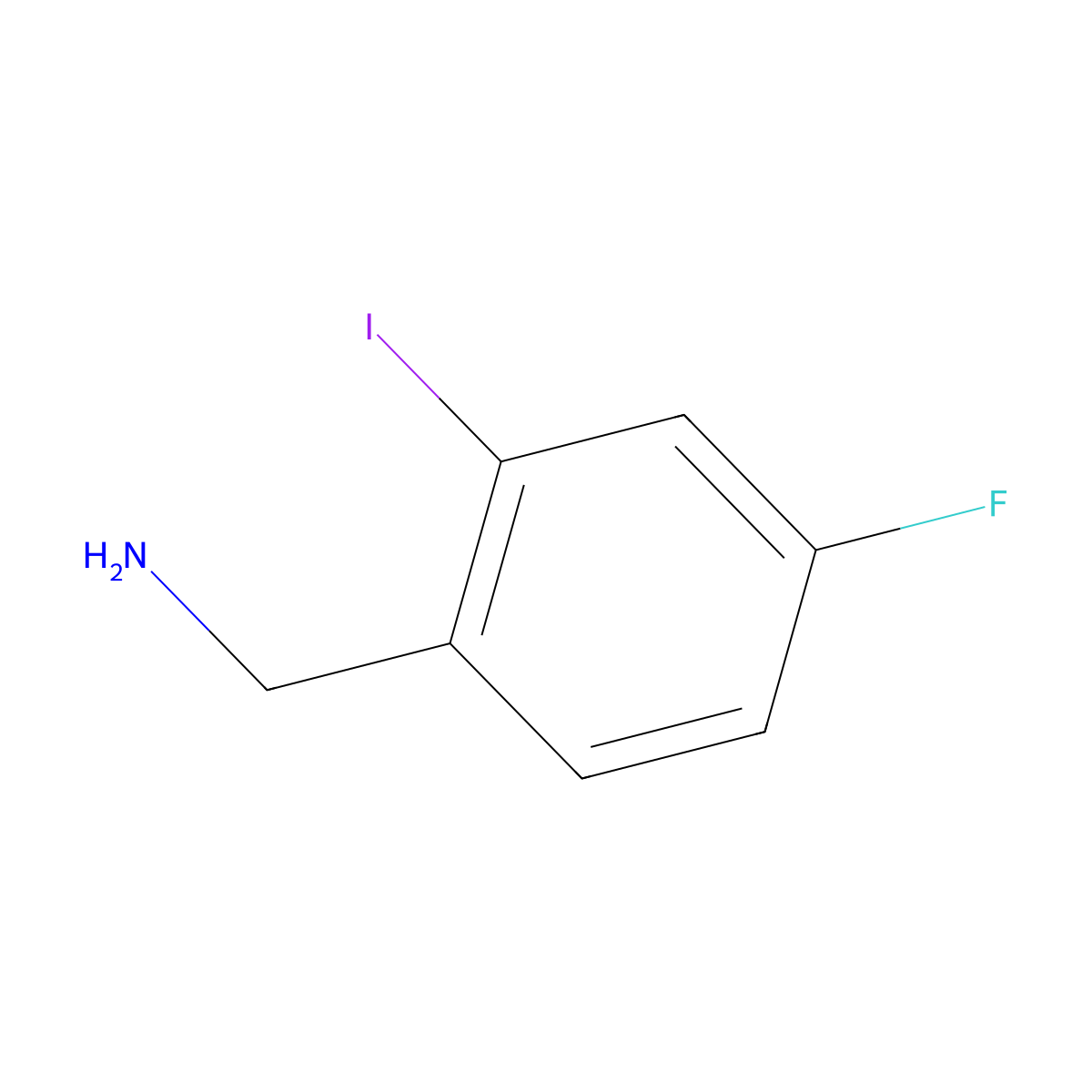 (4-Fluoro-2-iodophenyl)methanamine molecular structure, CAS 606080-39-1