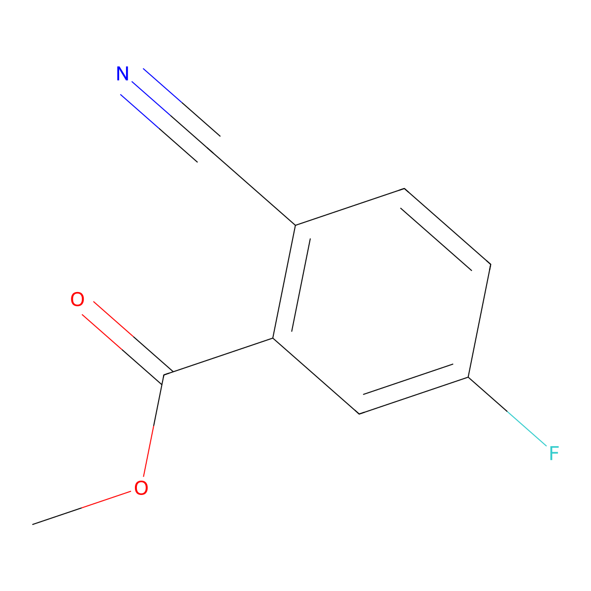 Methyl 2-cyano-5-fluorobenzoate molecular structure, CAS 606080-43-7