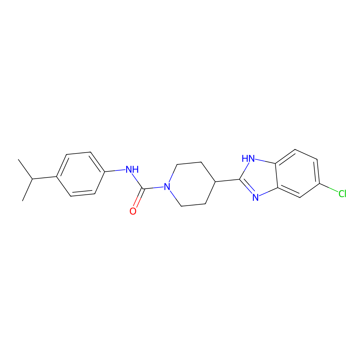 1-Piperidinecarboxamide, 4-(5-chloro-1H-benzimidazol-2-YL)-N-[4-(1-methylethyl)phenyl]- molecular structure, CAS 606081-77-0