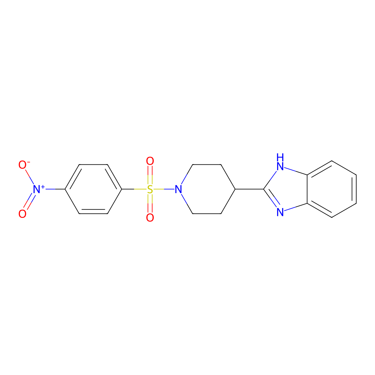 2-{1-[(4-Nitrophenyl)sulfonyl]-4-piperidinyl}-1H-benzimidazole molecular structure, CAS 606081-99-6