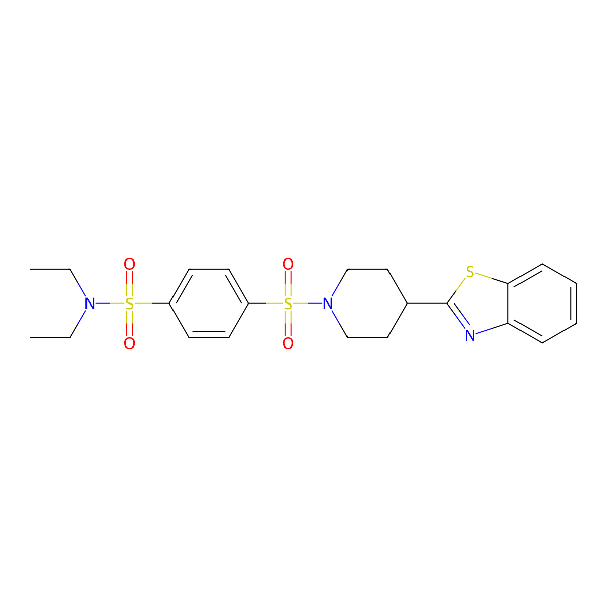 4-[4-(1,3-Benzothiazol-2-yl)piperidine-1-sulfonyl]-N,N-diethylbenzene-1-sulfonamide molecular structure, CAS 606082-97-7