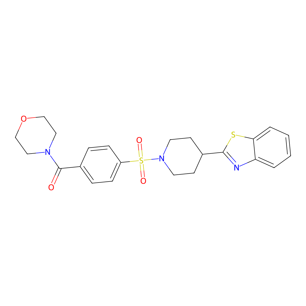 [4-(4-Benzothiazol-2-yl-piperidine-1-sulfonyl)-phenyl]-morpholin-4-yl-methanone molecular structure, CAS 606083-20-9