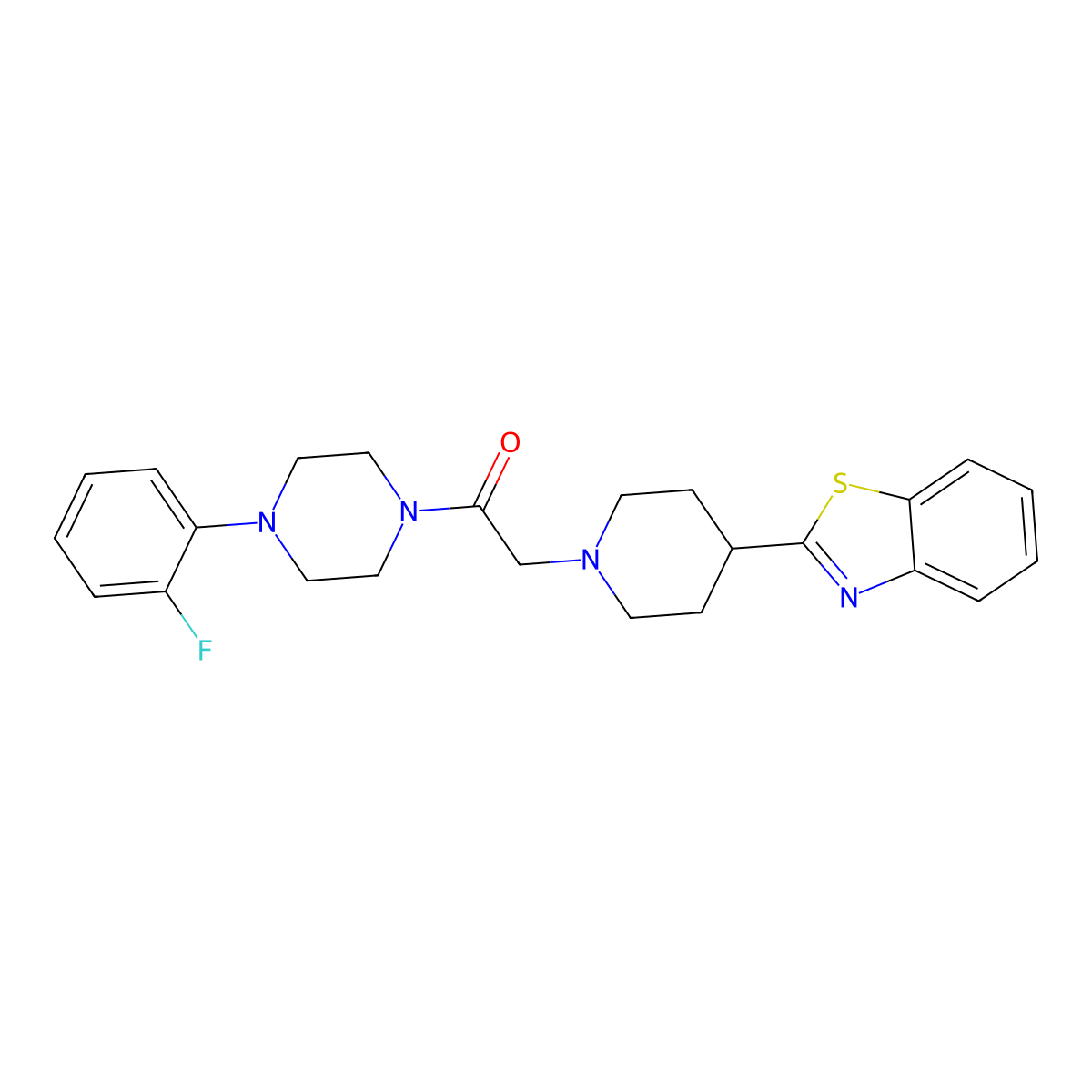 2-[4-(1,3-Benzothiazol-2-yl)piperidin-1-yl]-1-[4-(2-fluorophenyl)piperazin-1-yl]ethanone molecular structure, CAS 606083-37-8