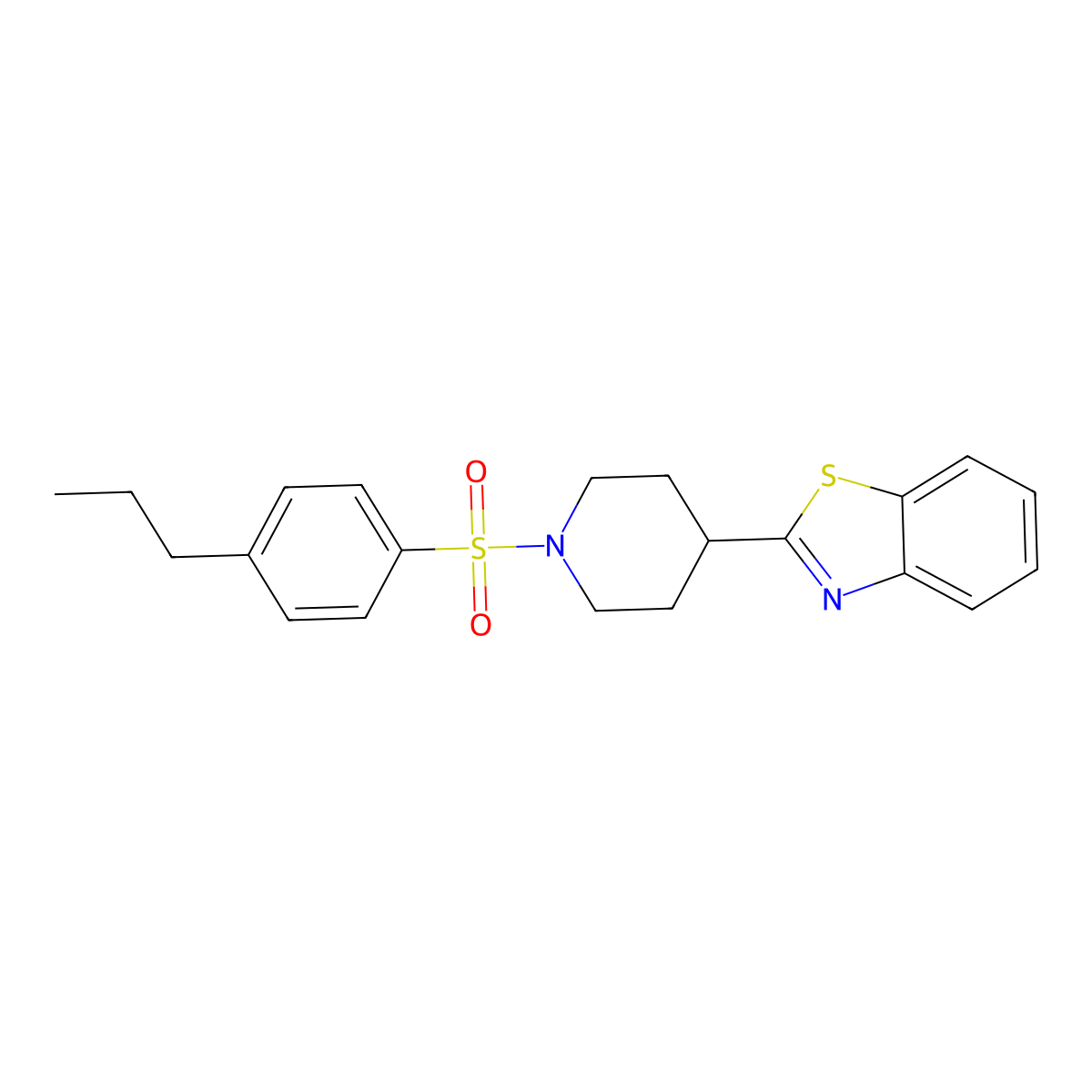 2-[1-(4-Propylphenyl)sulfonylpiperidin-4-yl]-1,3-benzothiazole molecular structure, CAS 606083-56-1