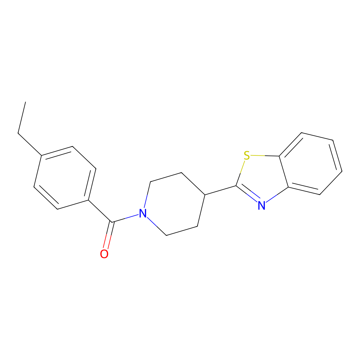 (4-Benzothiazol-2-yl-piperidin-1-yl)-(4-ethyl-phenyl)-methanone molecular structure, CAS 606083-62-9