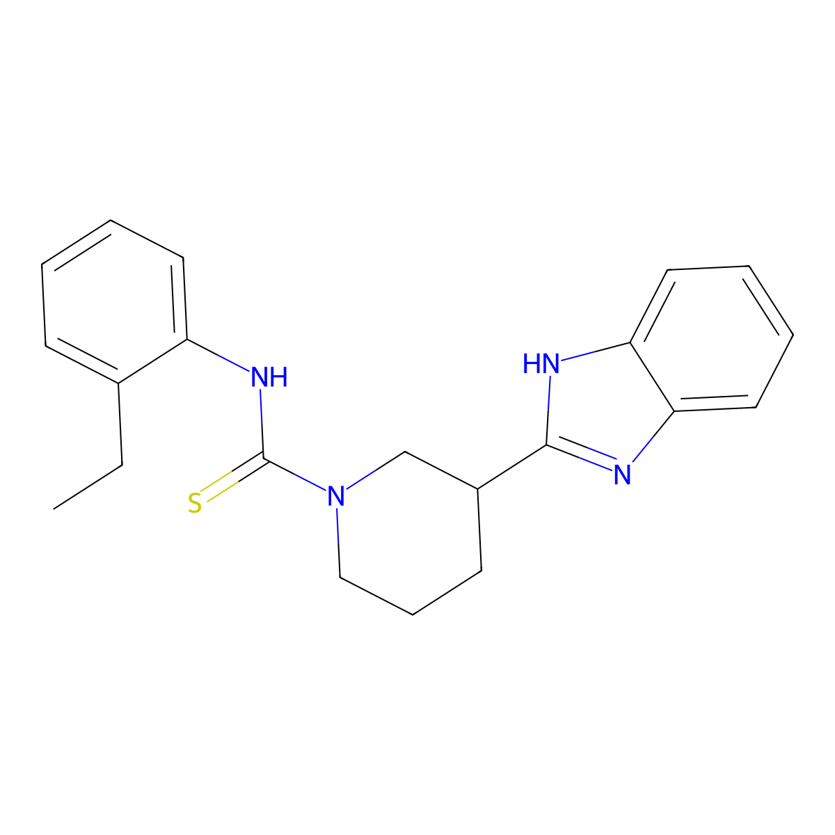 3-(1H-benzimidazol-2-yl)-N-(2-ethylphenyl)piperidine-1-carbothioamide molecular structure, CAS 606089-80-9