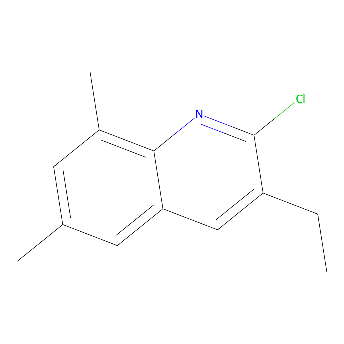 2-Chloro-6,8-dimethyl-3-ethylquinoline molecular structure, CAS 606091-79-6