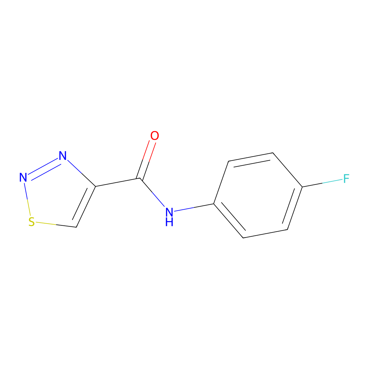 N-(4-fluorophenyl)-1,2,3-thiadiazole-4-carboxamide molecular structure, CAS 606091-91-2