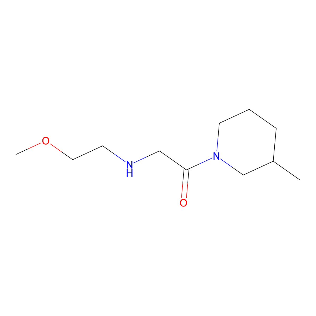 2-[(2-Methoxyethyl)amino]-1-(3-methylpiperidin-1-yl)ethan-1-one molecular structure, CAS 606096-22-4