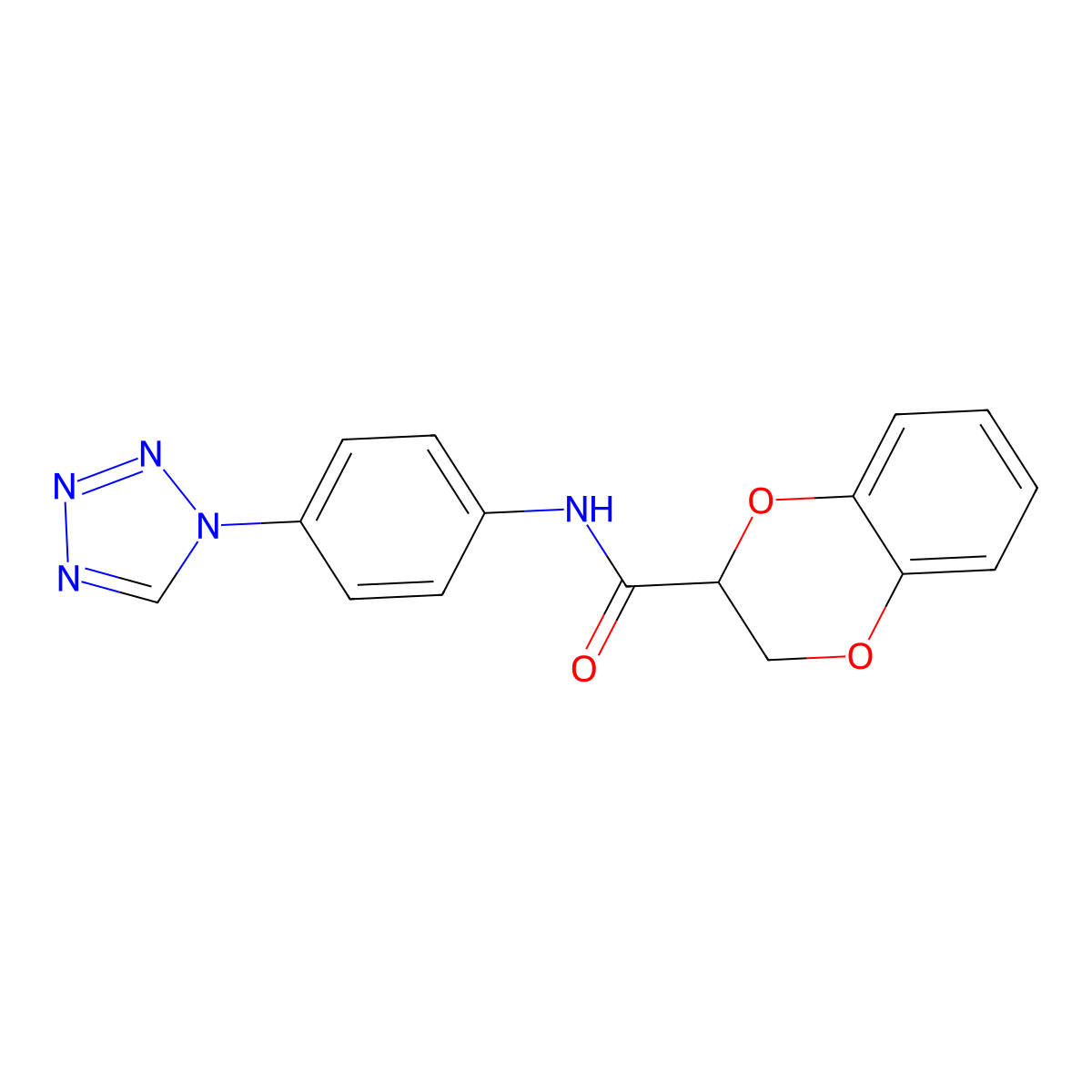 N-(4-(1H-tetrazol-1-yl)phenyl)-2,3-dihydrobenzo[b][1,4]dioxine-2-carboxamide molecular structure, CAS 606096-28-0