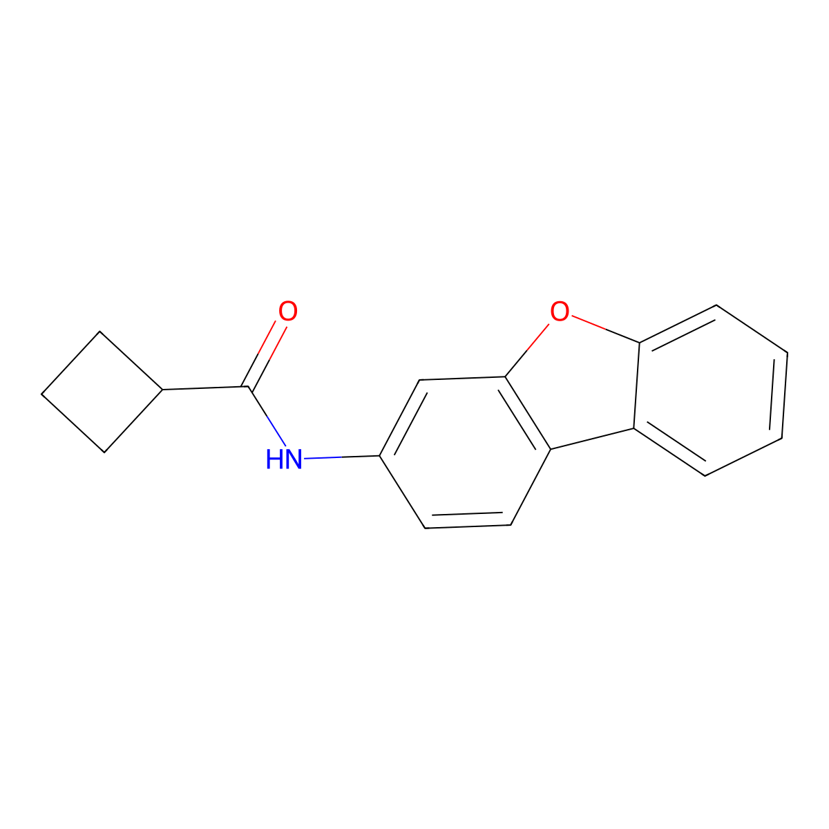 N-(Dibenzo[b,d]furan-3-yl)cyclobutanecarboxamide molecular structure, CAS 606096-32-6