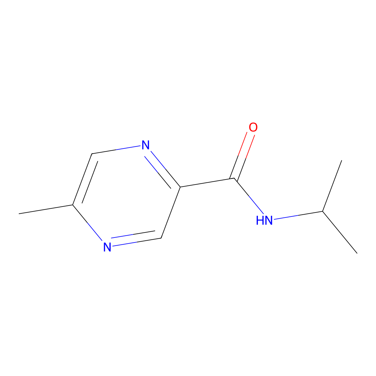 5-Methyl-N-(isopropyl)-pyrazinecarboxamide molecular structure, CAS 606096-82-6