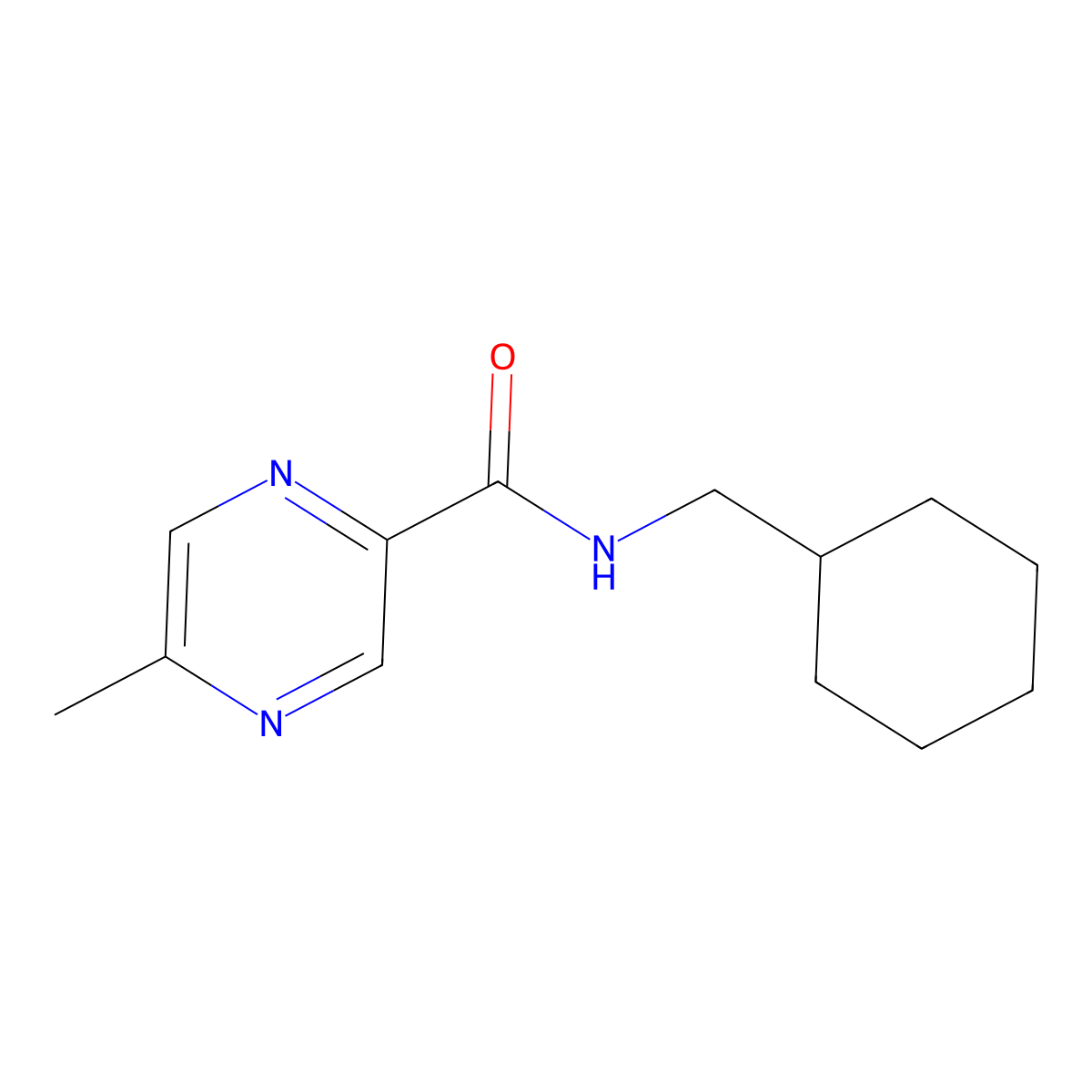 N-(cyclohexylmethyl)-5-methylpyrazine-2-carboxamide molecular structure, CAS 606096-84-8