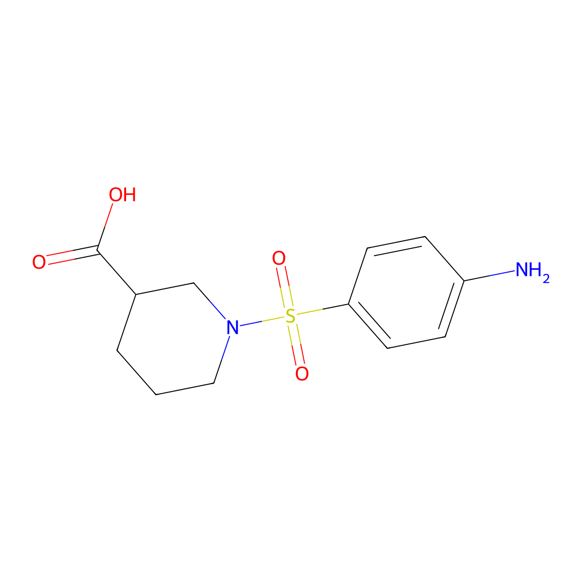 1-(4-Aminobenzenesulfonyl)piperidine-3-carboxylic acid molecular structure, CAS 606097-80-7