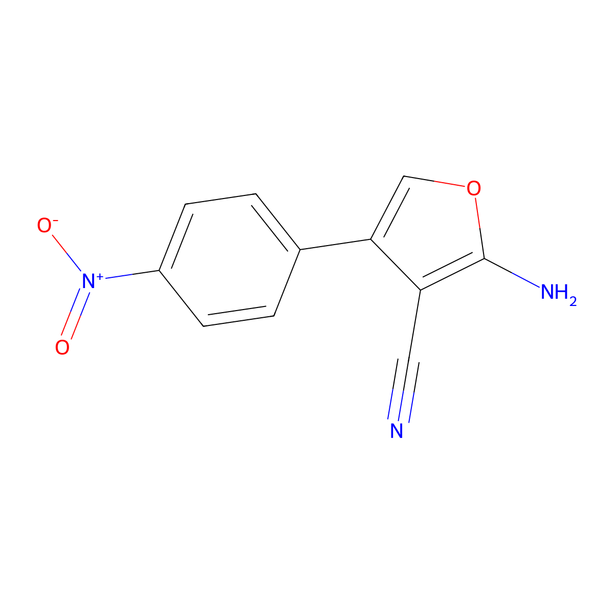 2-Amino-4-(4-nitrophenyl)furan-3-carbonitrile molecular structure, CAS 606099-85-8