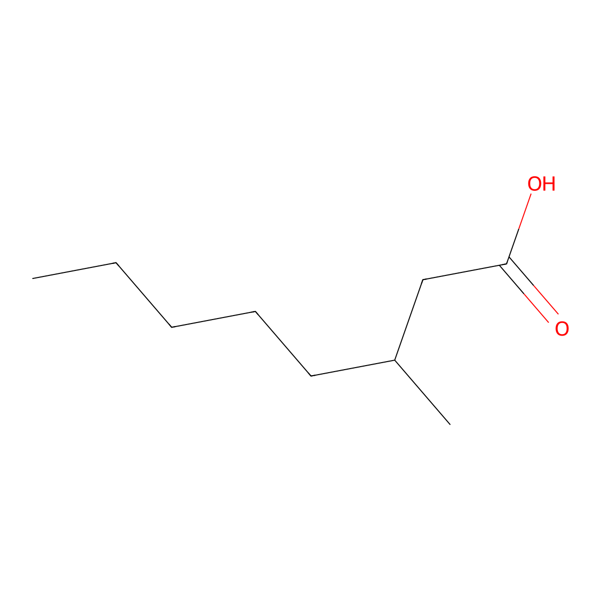 3-Methyloctanoic acid molecular structure, CAS 6061-10-5