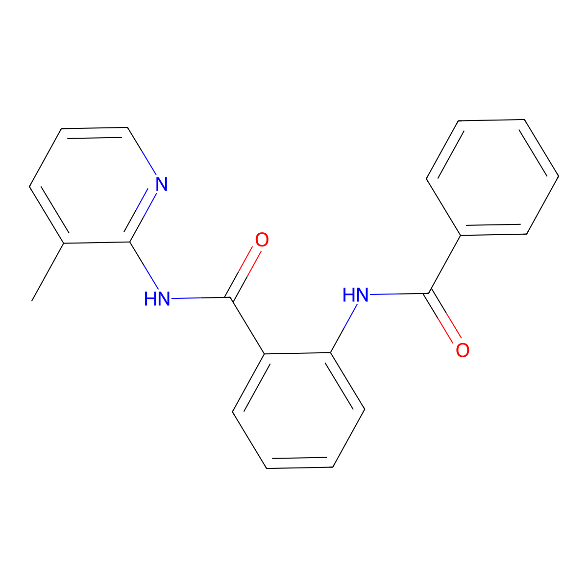 N-(3-methylpyridin-2-yl)-2-[(phenylcarbonyl)amino]benzamide molecular structure, CAS 6061-32-1