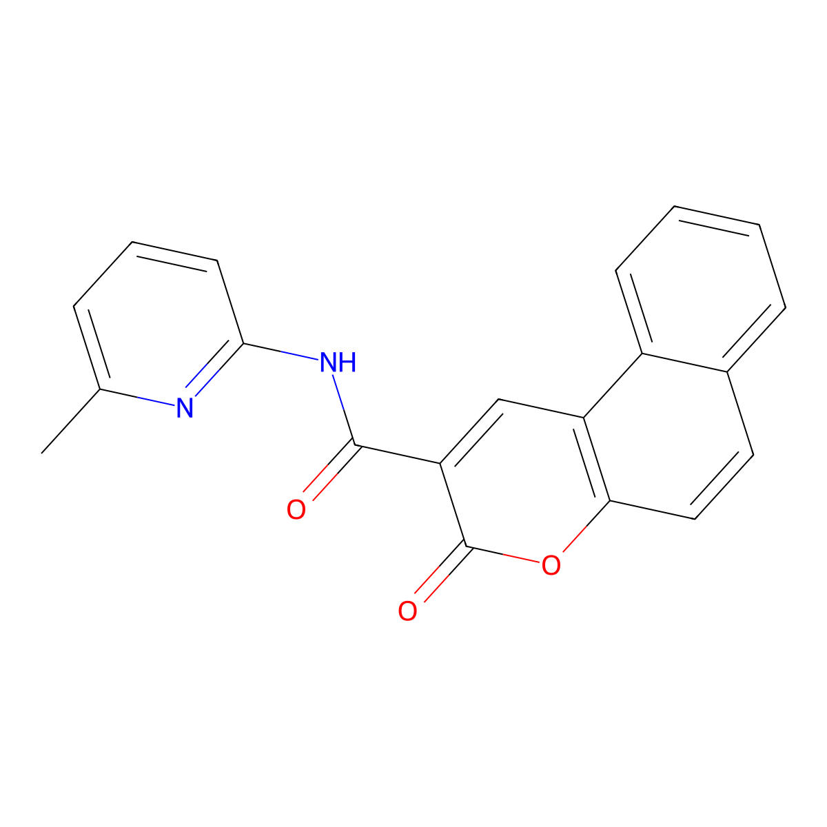N-(6-methylpyridin-2-yl)-3-oxobenzo[f]chromene-2-carboxamide molecular structure, CAS 6061-33-2