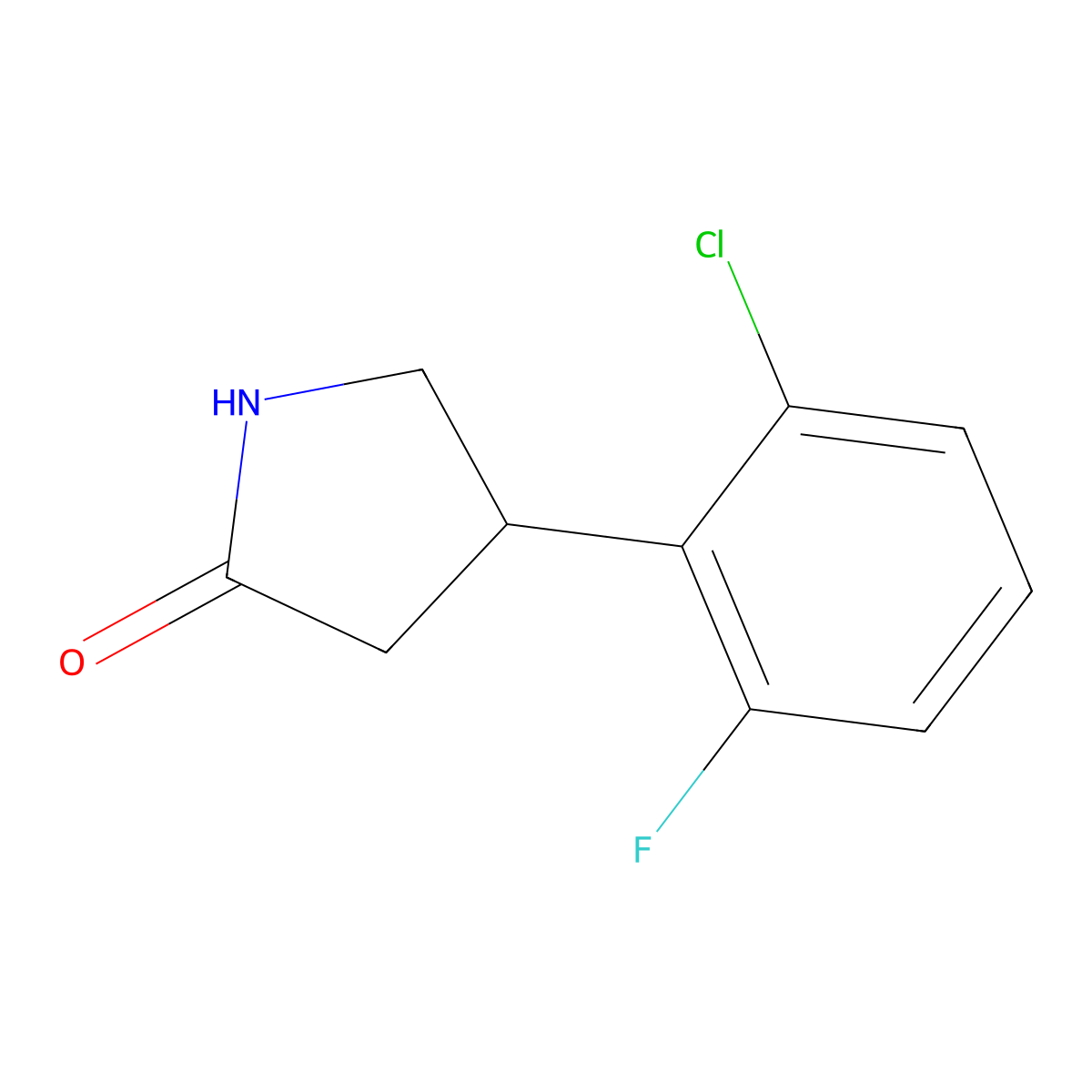 4-(2-Chloro-6-fluorophenyl)pyrrolidin-2-one molecular structure, CAS 60610-98-2