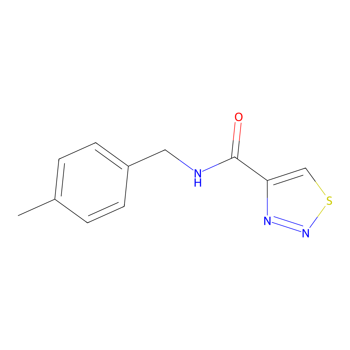 N-(4-methylbenzyl)-1,2,3-thiadiazole-4-carboxamide molecular structure, CAS 606102-01-6