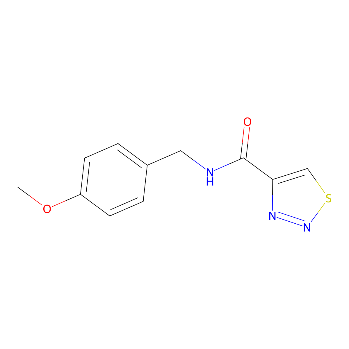 N-(4-Methoxybenzyl)-1,2,3-thiadiazole-4-carboxamide molecular structure, CAS 606102-02-7