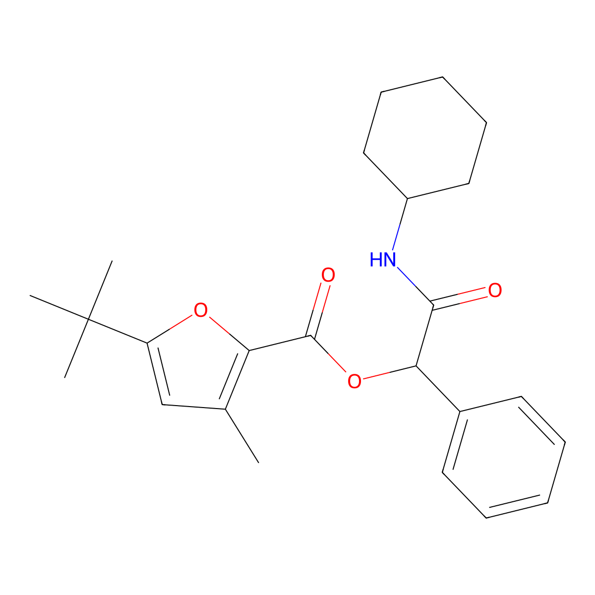 [2-(Cyclohexylamino)-2-oxo-1-phenylethyl] 5-tert-butyl-3-methylfuran-2-carboxylate molecular structure, CAS 606102-55-0