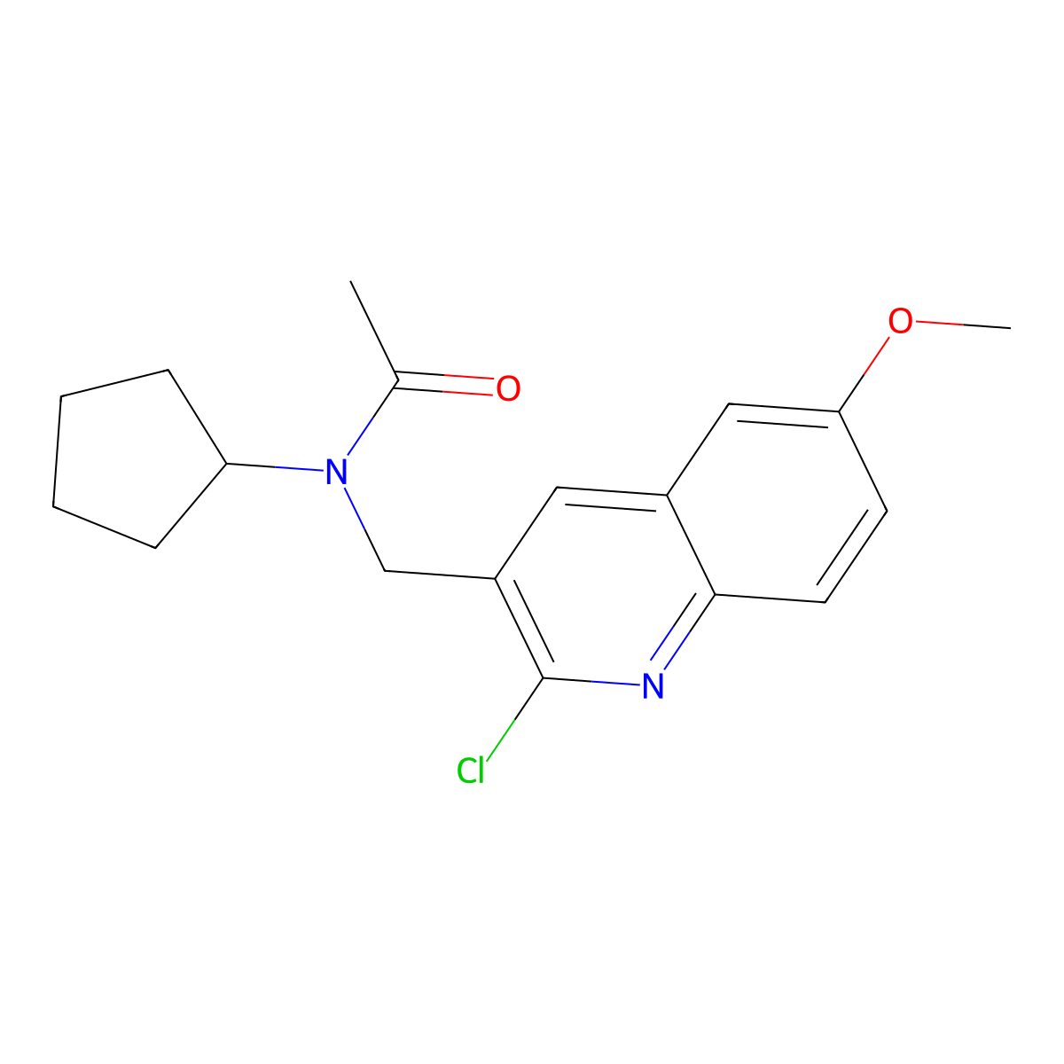 N-[(2-Chloro-6-methoxy-3-quinolinyl)methyl]-N-cyclopentylacetamide molecular structure, CAS 606102-59-4