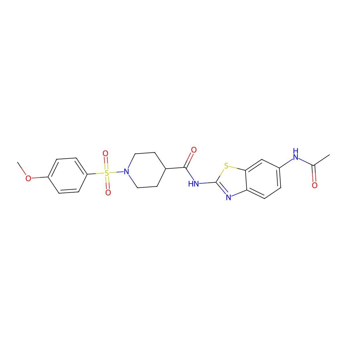 4-Piperidinecarboxamide,N-[6-(acetylamino)-2-benzothiazolyl]-1-[(4-methoxyphenyl)sulfonyl]-(9CI) molecular structure, CAS 606106-80-3