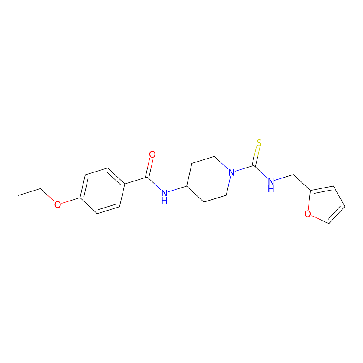 4-Ethoxy-N-{1-[(furan-2-ylmethyl)-thiocarbamoyl]-piperidin-4-yl}-benzamide molecular structure, CAS 606112-46-3