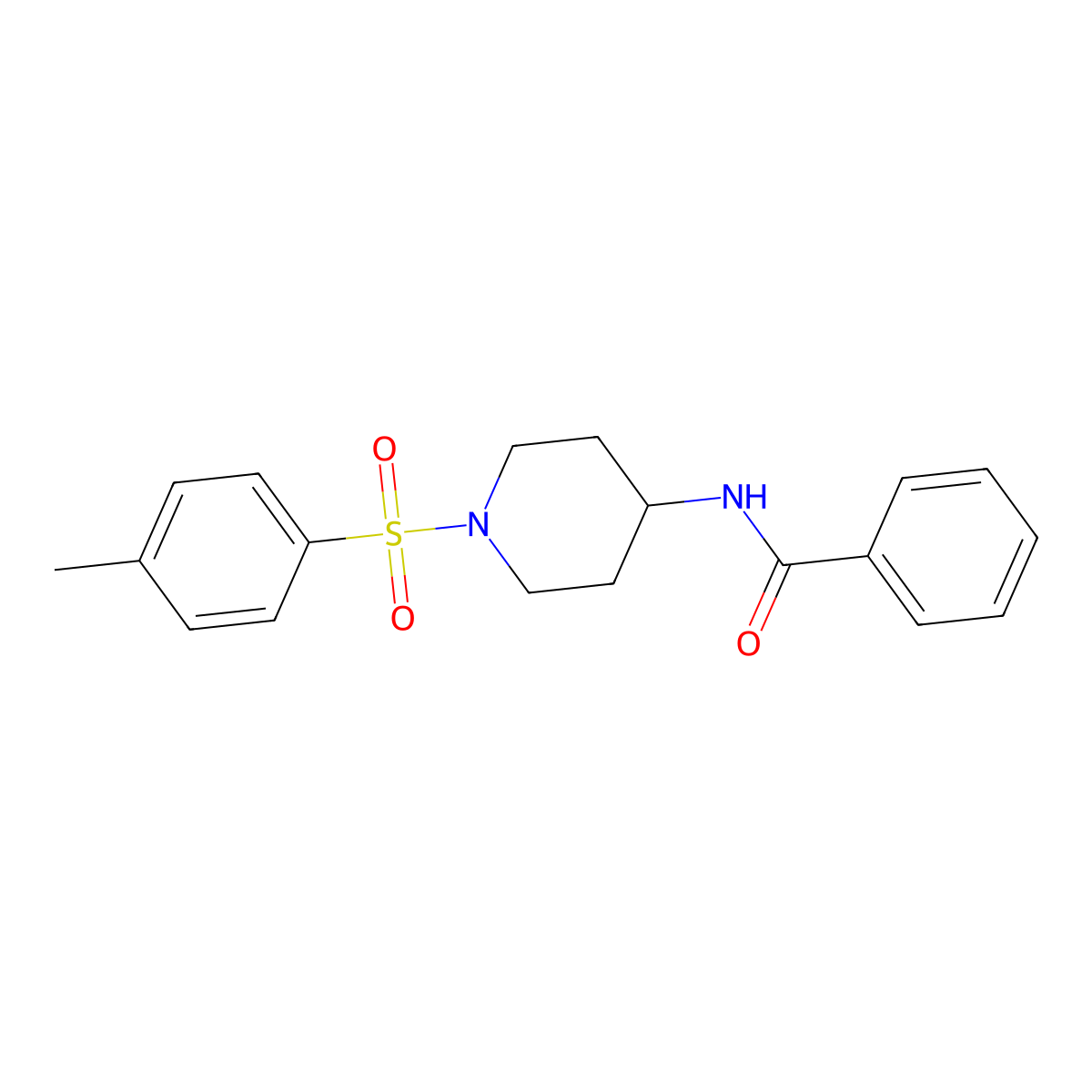 N-{1-[(4-methylphenyl)sulfonyl]-4-piperidinyl}benzenecarboxamide molecular structure, CAS 606112-79-2