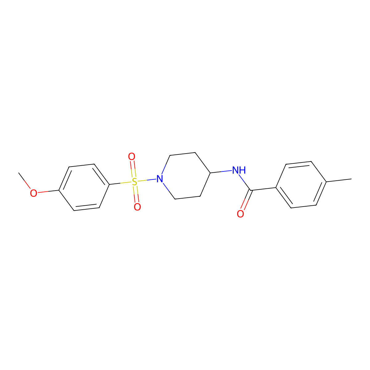 N-[1-[(4-Methoxyphenyl)sulfonyl]-4-piperidinyl]-4-methylbenzamide molecular structure, CAS 606112-97-4