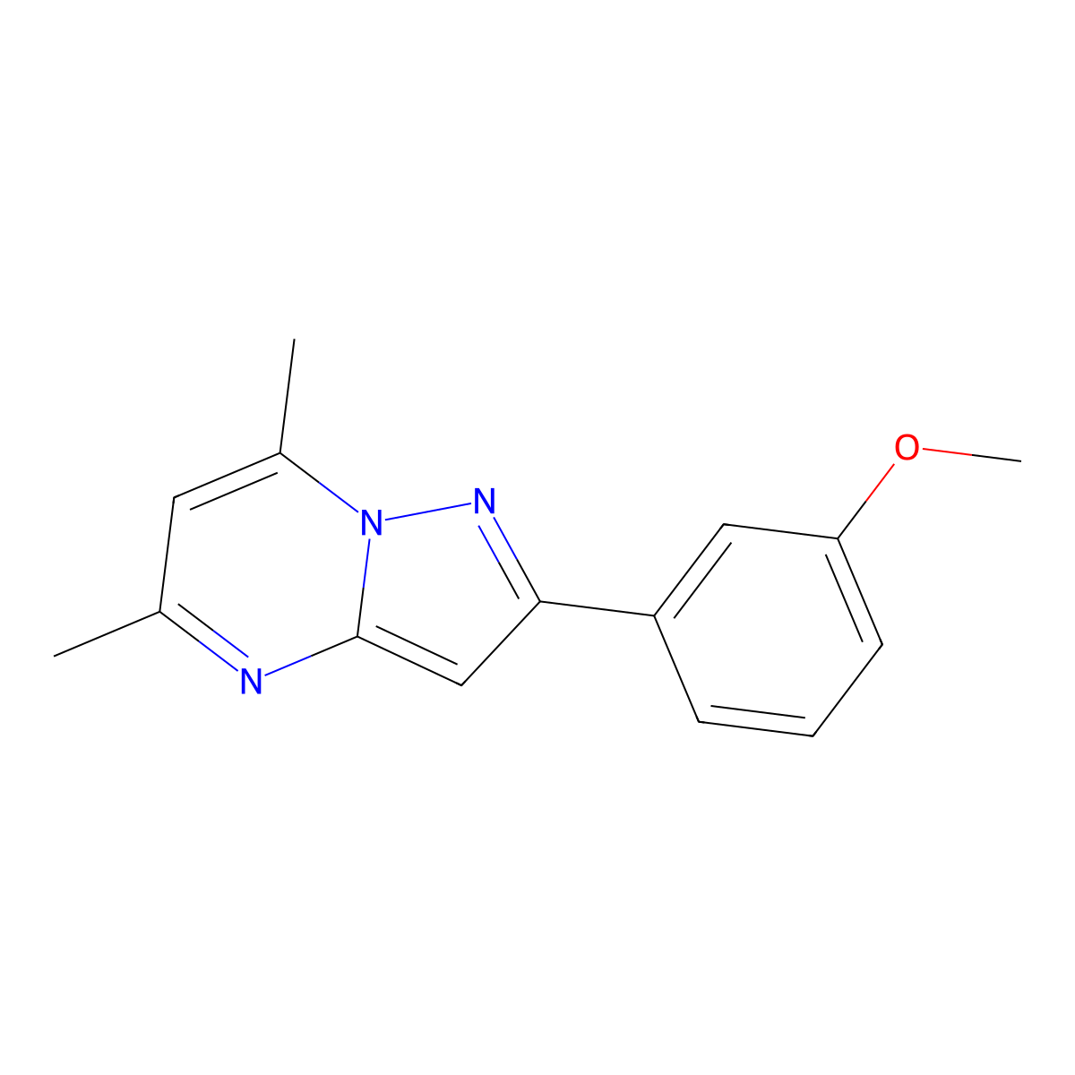 2-(3-Methoxyphenyl)-5,7-dimethylpyrazolo[1,5-a]pyrimidine molecular structure, CAS 606116-35-2