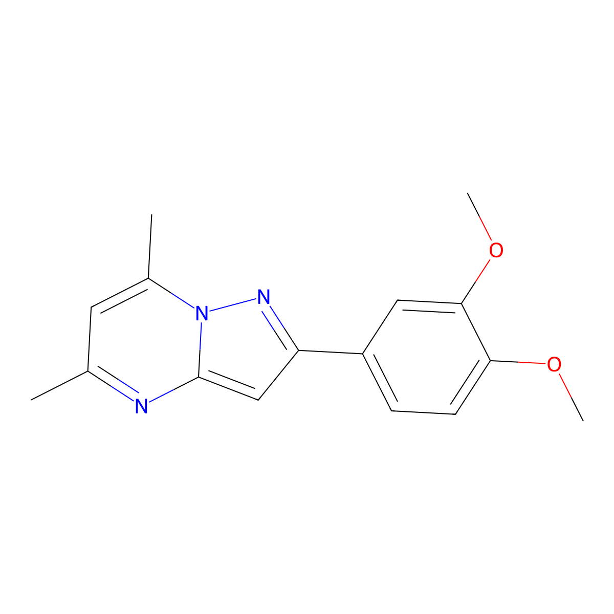 2-(3,4-Dimethoxyphenyl)-5,7-dimethylpyrazolo[1,5-a]pyrimidine molecular structure, CAS 606116-41-0