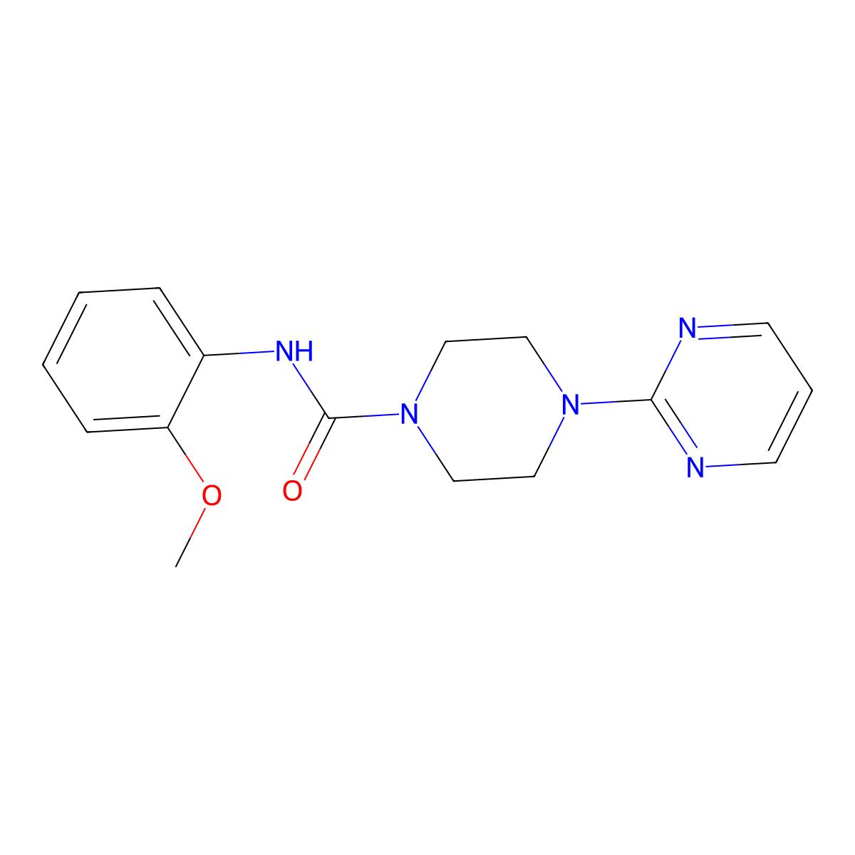 N-(2-methoxyphenyl)-4-(pyrimidin-2-yl)piperazine-1-carboxamide molecular structure, CAS 606118-03-0