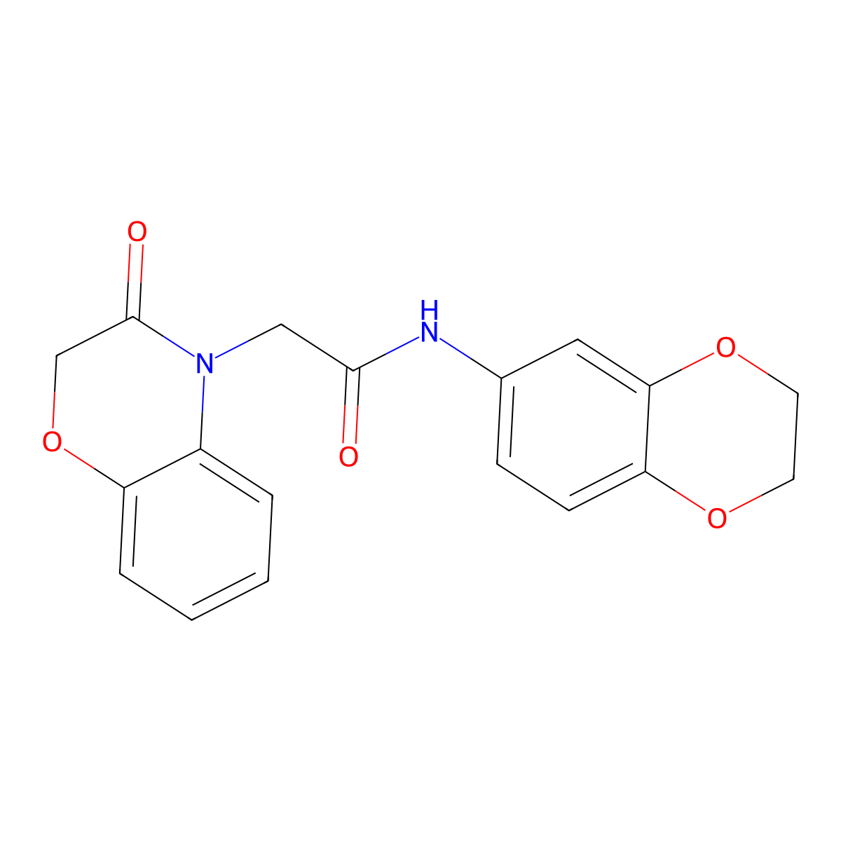 N-(2,3-dihydro-1,4-benzodioxin-6-yl)-2-(3-oxo-1,4-benzoxazin-4-yl)acetamide molecular structure, CAS 606118-21-2
