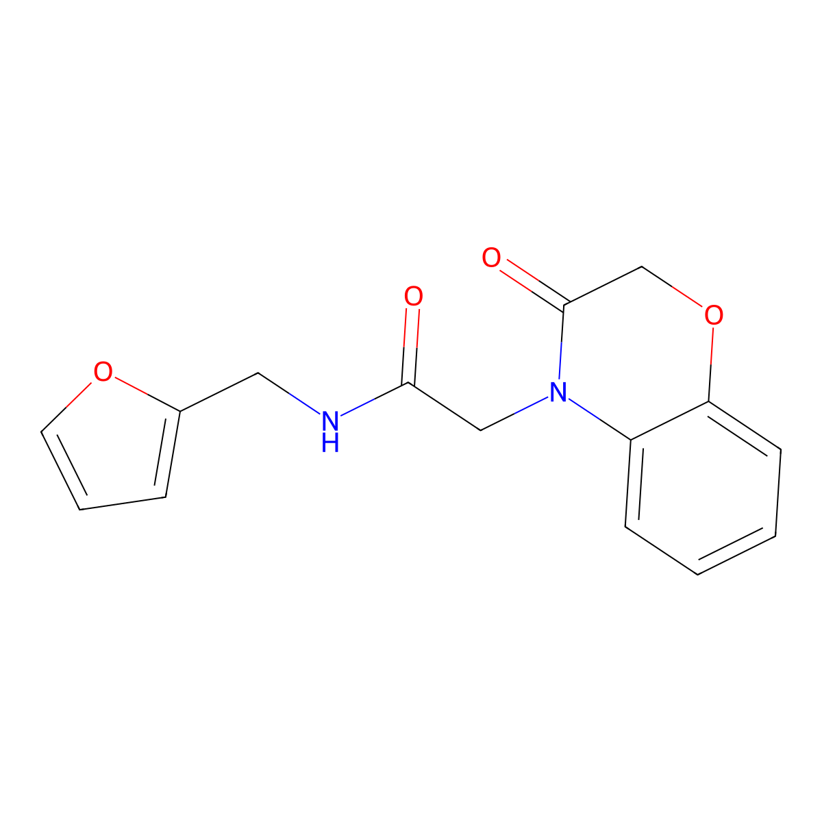 4H-1,4-Benzoxazine-4-acetamide,N-(2-furanylmethyl)-2,3-dihydro-3-oxo-(9CI) molecular structure, CAS 606118-24-5