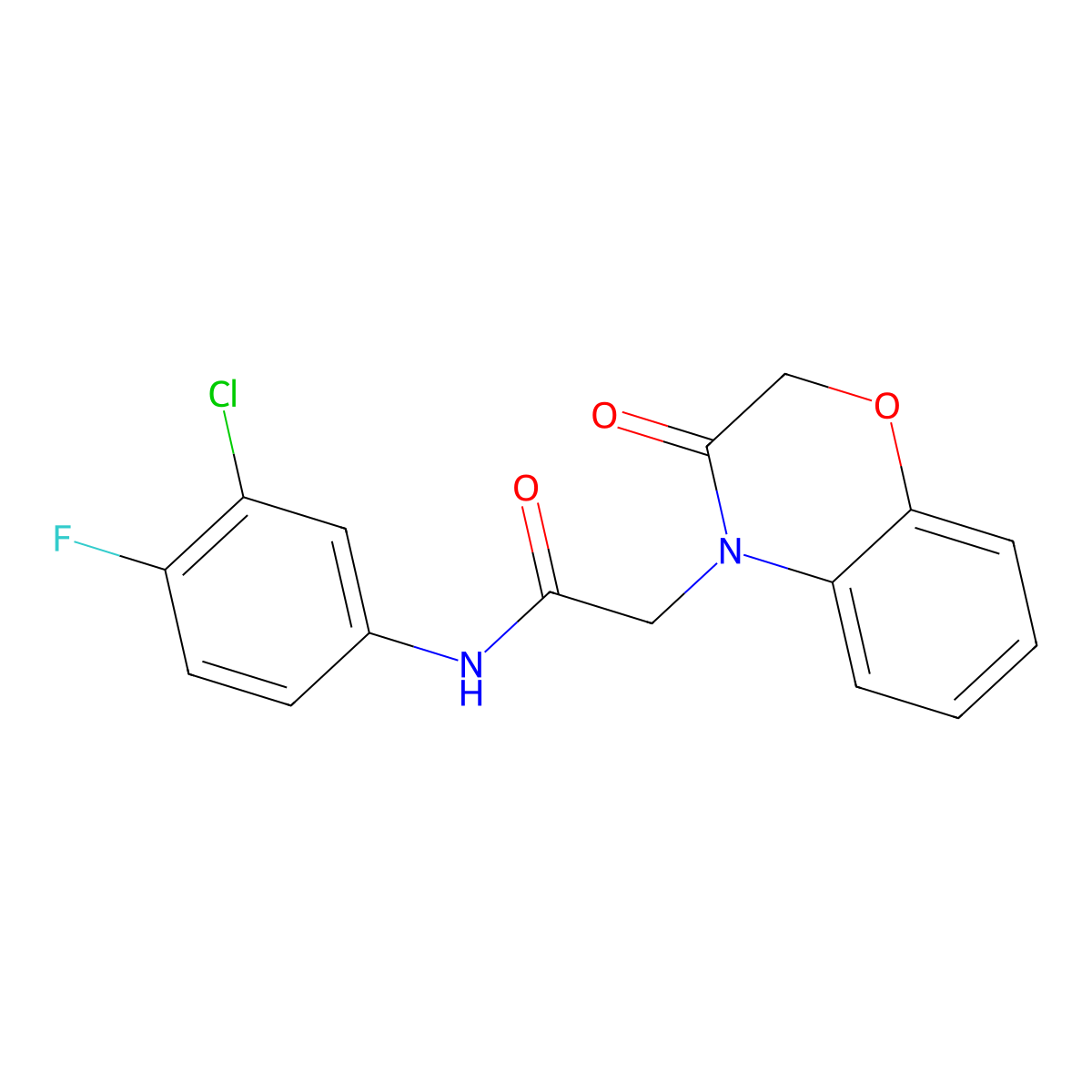 N-(3-chloro-4-fluorophenyl)-2-(3-oxo-1,4-benzoxazin-4-yl)acetamide molecular structure, CAS 606118-32-5