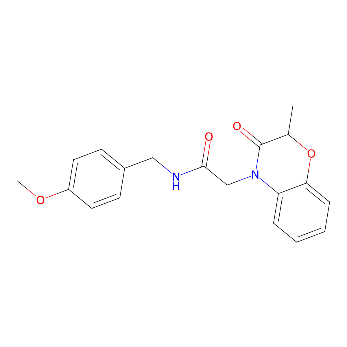 N-[(4-methoxyphenyl)methyl]-2-(2-methyl-3-oxo-1,4-benzoxazin-4-yl)acetamide molecular structure, CAS 606118-87-0