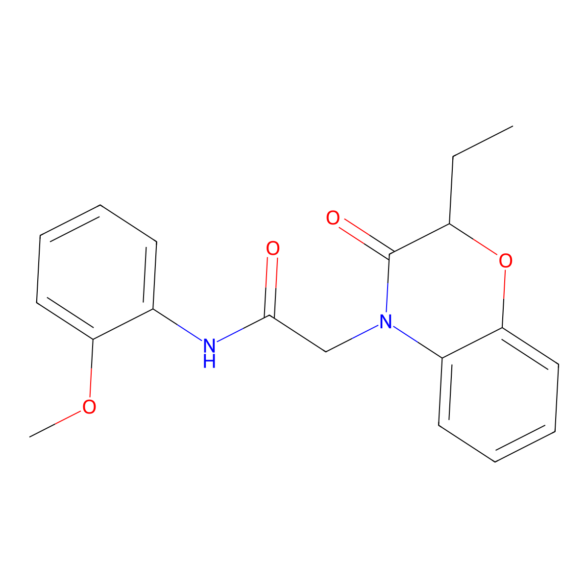 2-(2-Ethyl-3-oxo-2,3-dihydro-benzo[1,4]oxazin-4-yl)-N-(2-methoxy-phenyl)-acetamide molecular structure, CAS 606119-24-8