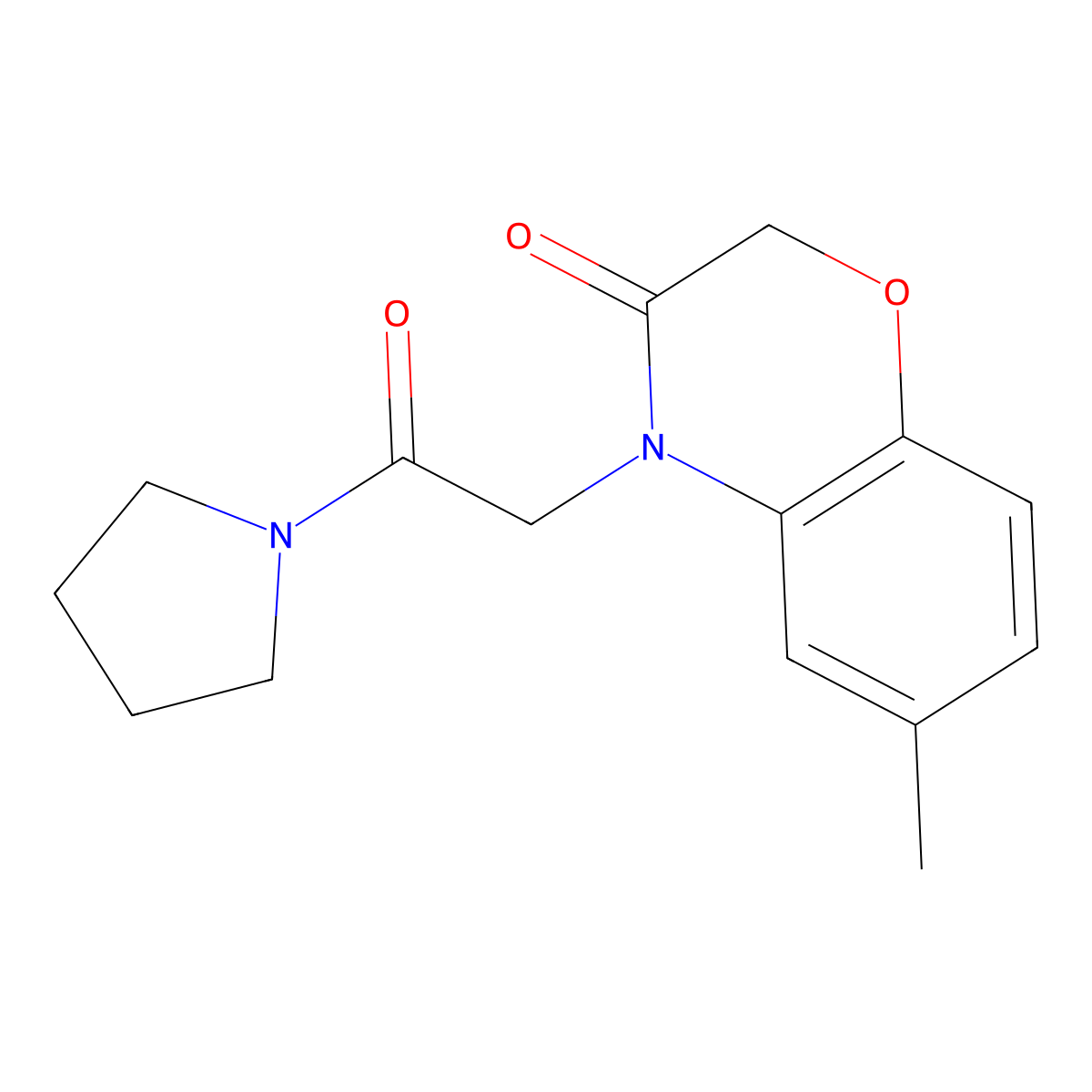 6-Methyl-4-(2-oxo-2-(pyrrolidin-1-yl)ethyl)-2H-benzo[b][1,4]oxazin-3(4H)-one molecular structure, CAS 606119-43-1