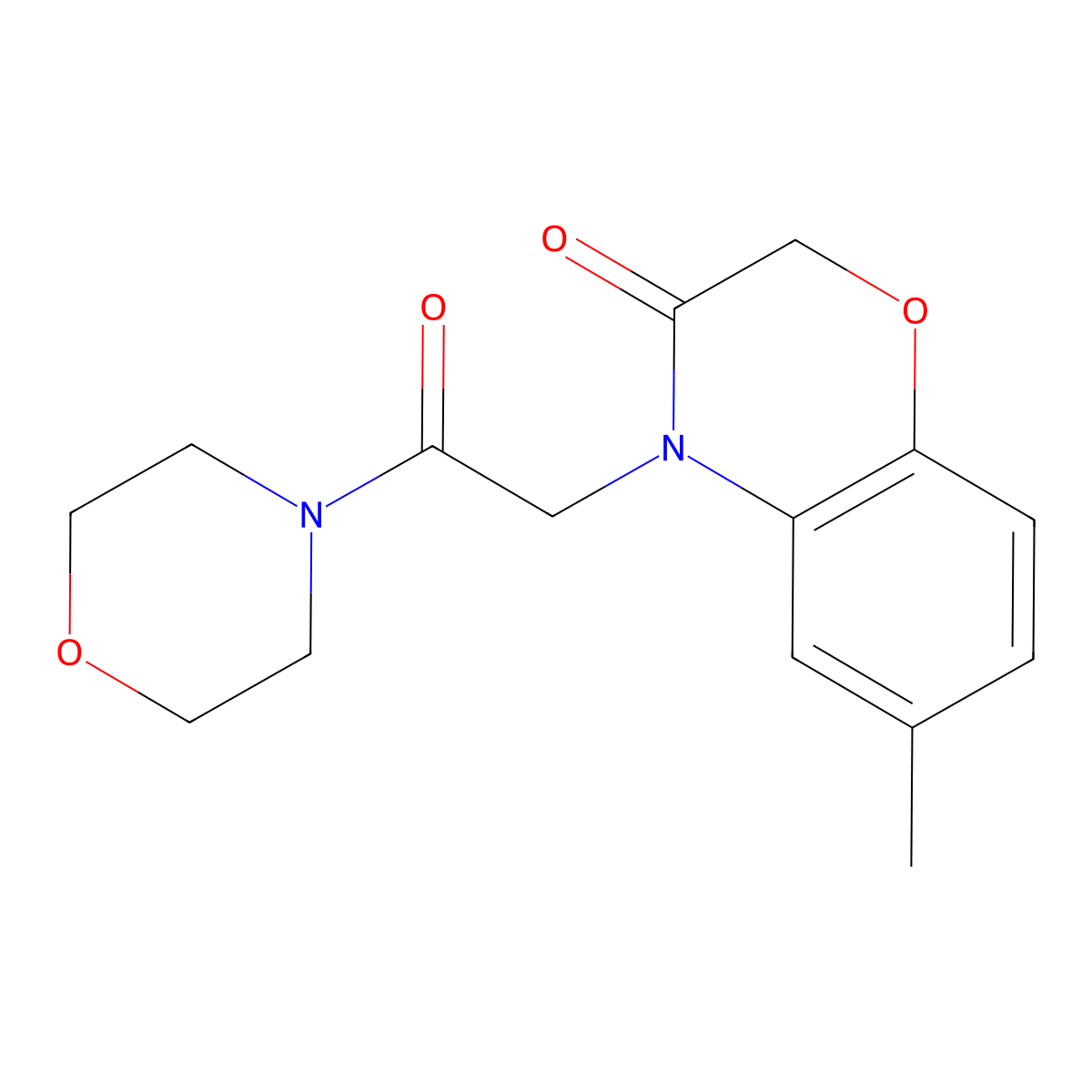 6-Methyl-4-(2-morpholin-4-yl-2-oxo-ethyl)-4H-benzo[1,4]oxazin-3-one molecular structure, CAS 606119-50-0